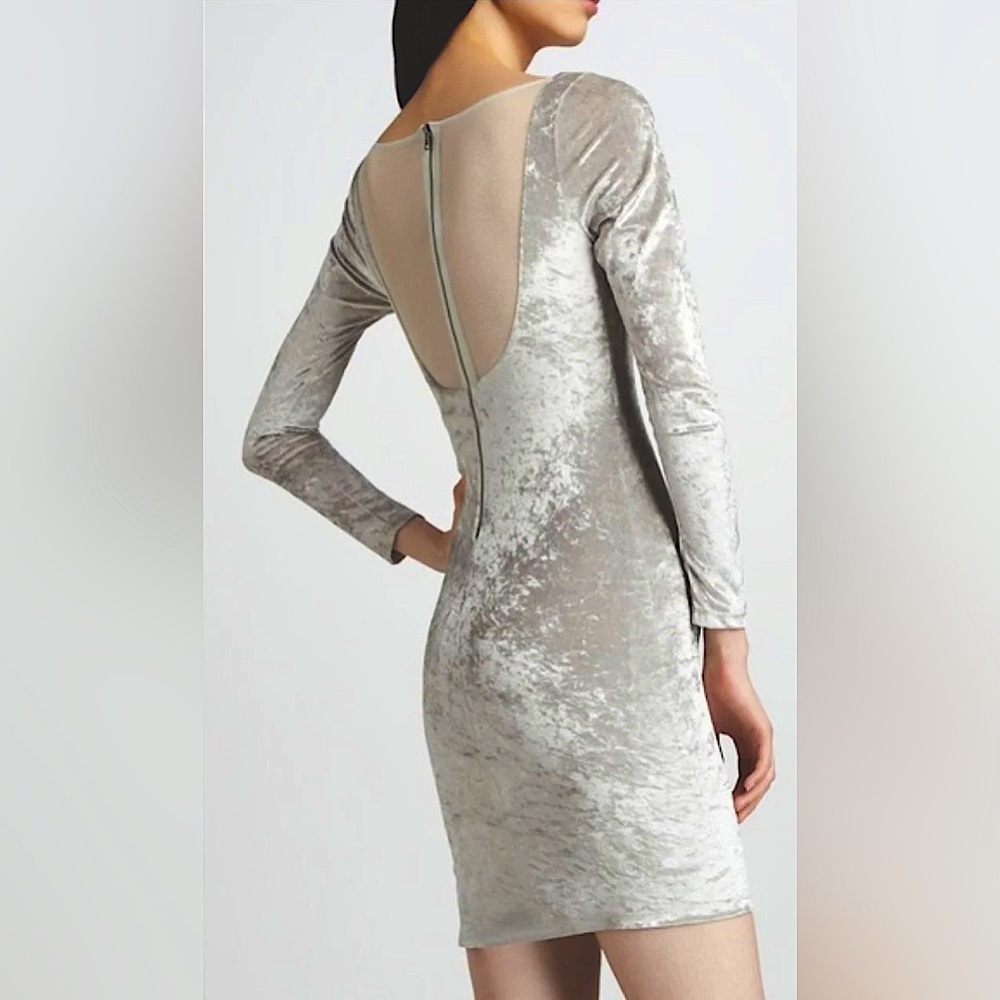 Alice + Olivia Tatum Silver Velvet Dress